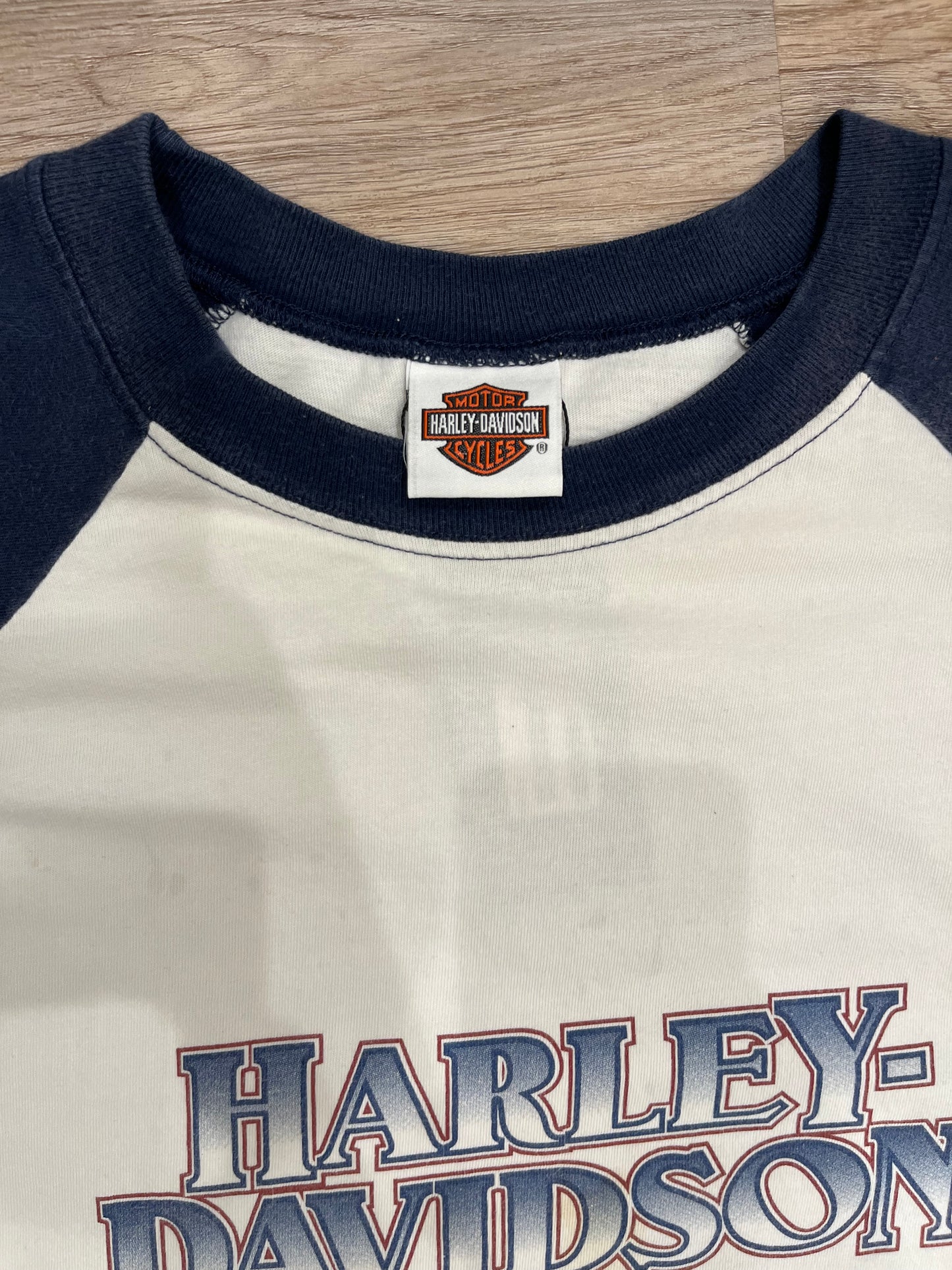 2007 Harley Davidson Flag Sleeve Tee